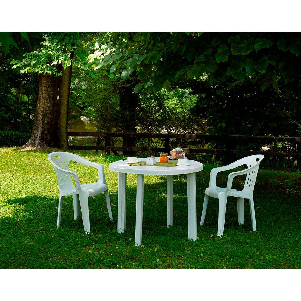 Mesa redonda branca para exterior, Ø90 x 72 cm - Image 2