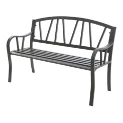 NULL Banco de exterior em ferro, 123 x 53 x 86 cm, antracite
