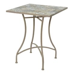 Mesa bistro em metal/mosaico, marrom, para USO externo, 58 x 58 x 72 cm
