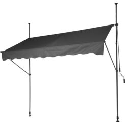 Toldo cinza ajustável 2,50 x 1,20 m