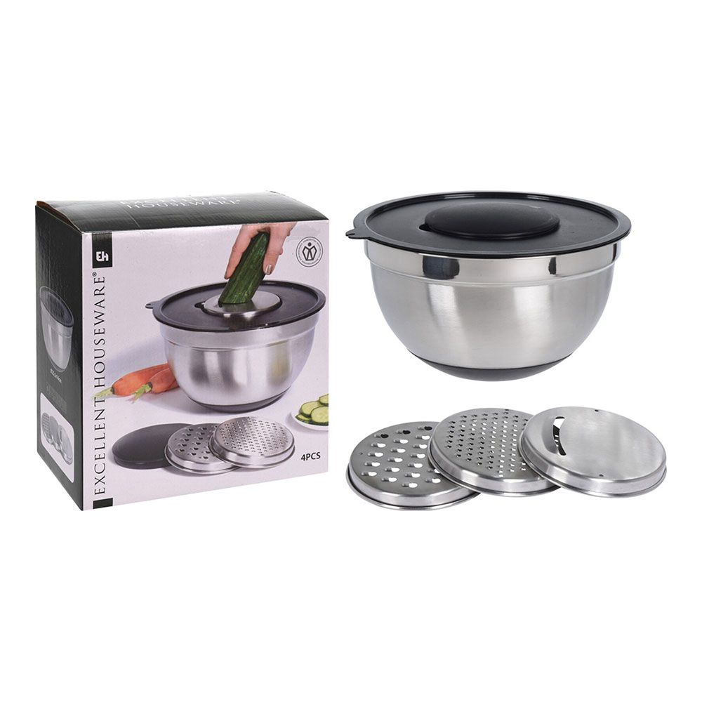 Saladeira + 3 ralador, 25x25x14cm, A12405340. excellent houseware