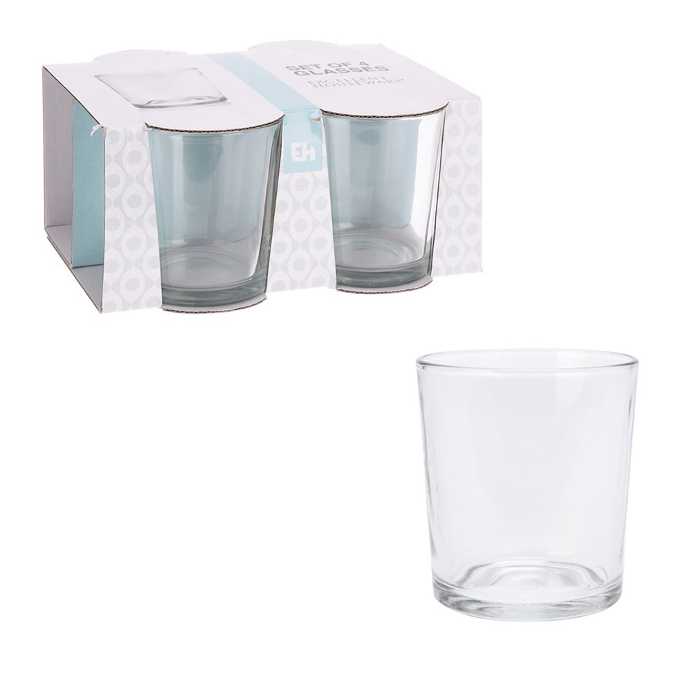 Copos de água de 280 ml, 4 UDS