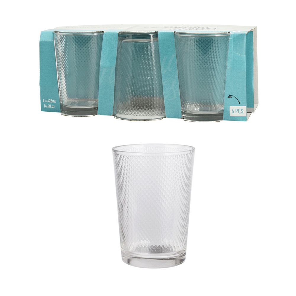 Copos de água 425 ml, 6 UDS