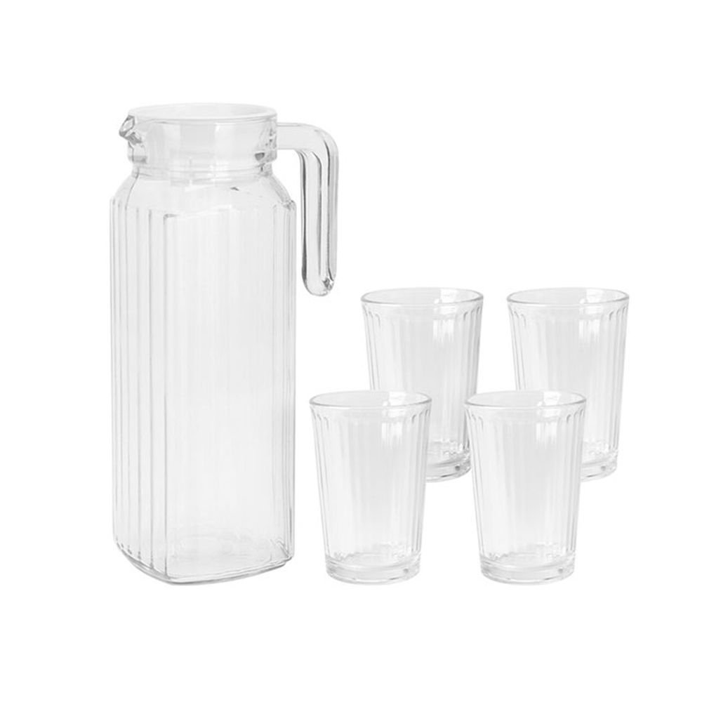 Jogo dejarro 1100 ml + 4 copos de vidro 200 ml