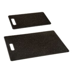 Tábuas de corte em polipropileno, 2 unidades, pretas, 25 x 15 x 0,8 cm / 36,4 x 27,5 x 0,8 cm