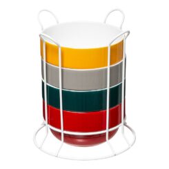 Tigelas petit dejauni cores sortidas, 500 ml, 4 UDS + suporte