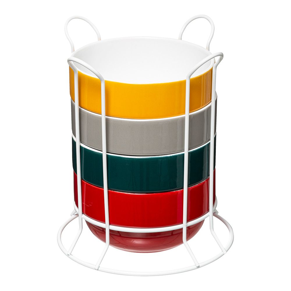 Tigelas petit dejauni cores sortidas, 500 ml, 4 UDS + suporte
