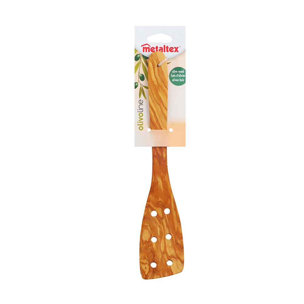 Espátula de madeira de oliveira com furos 30 cm - Image 2