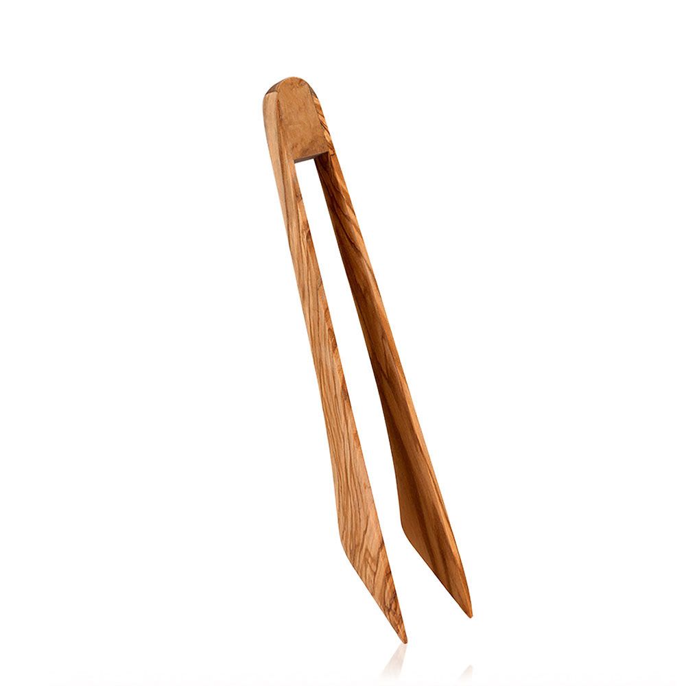 Pinça de servir em madeira de oliveira 30 cm