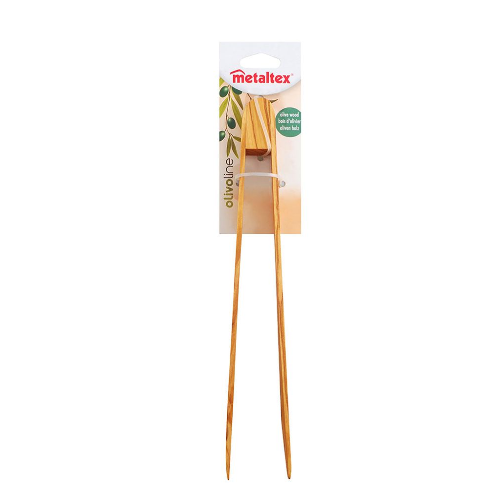 Pinça de servir em madeira de oliveira 30 cm - Image 2
