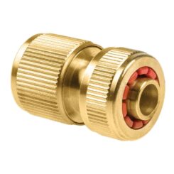 Conector rápido de mangueira de latão Stop Brass, 6 bar, ½ pol. - 5/8 pol., blister
