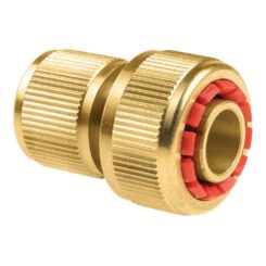 Conector rápido de mangueira de latão Stop Brass, 6 bar, ¾ pol., blister