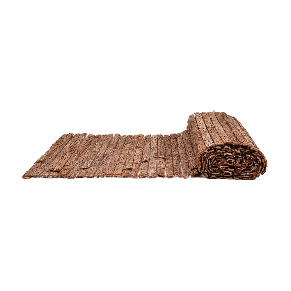 Casca de abeto marrom natural de um lado, 1,5 x 3 m