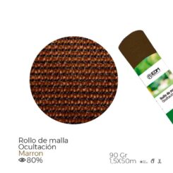 Malha de ocultaçao castanho 90 g/m² 1,5 x 50 m