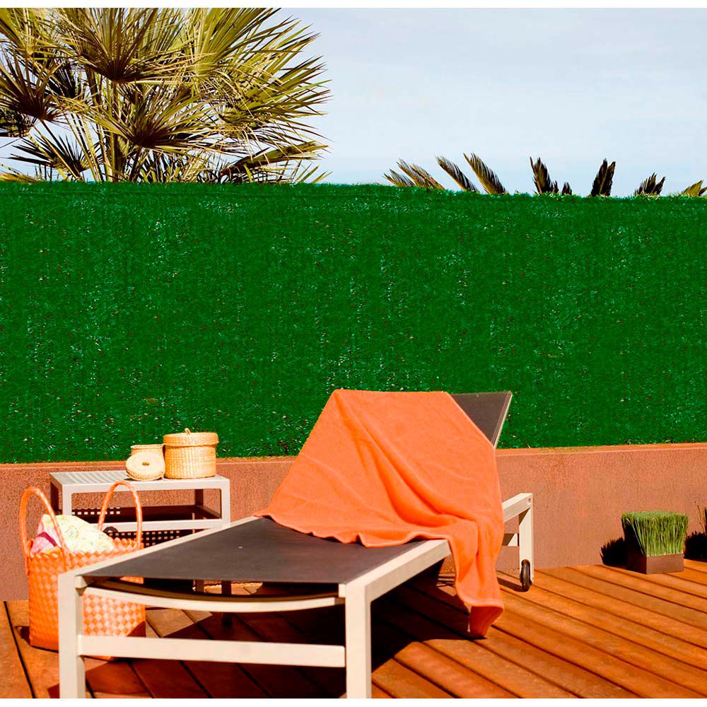 FAURA Sebe artificial em PVC bicolor verde com folha larga 110 hastes, 1 x 3 m - Image 2