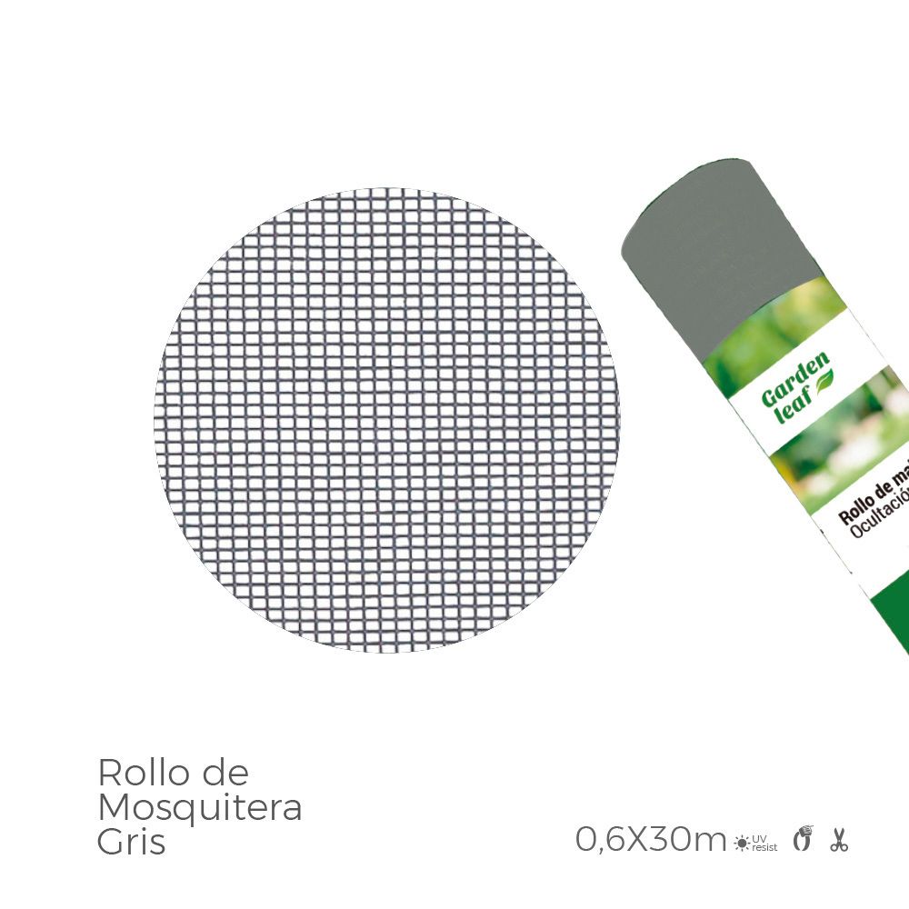 Rolo de mosquiteiro cinza, 0,60 x 30 m