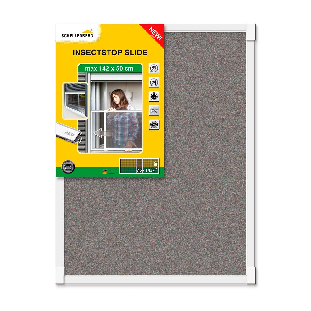 Mosquiteiro com armação extensível, malha de fibra de vidro, branco, 75-142 x 50 cm