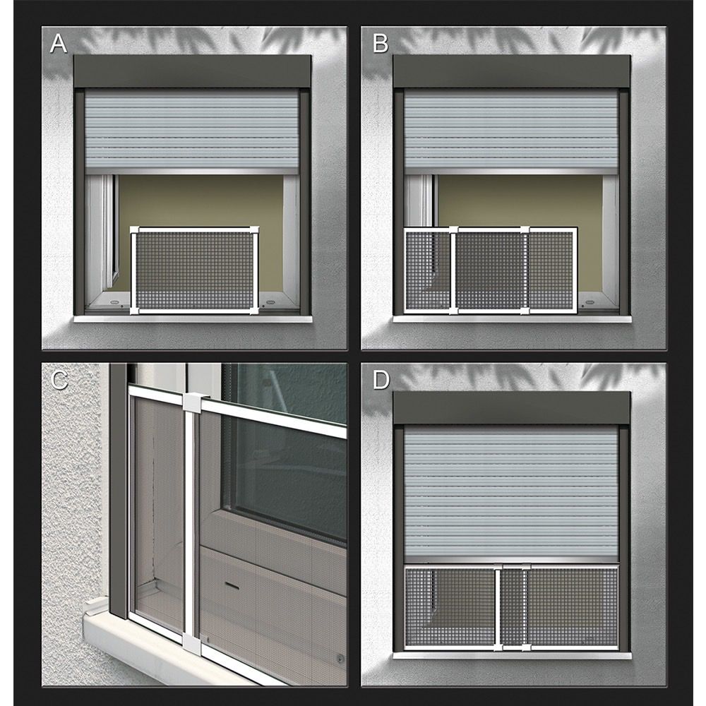 Mosquiteiro com armação extensível, malha de fibra de vidro, branco, 75-142 x 50 cm - Image 2