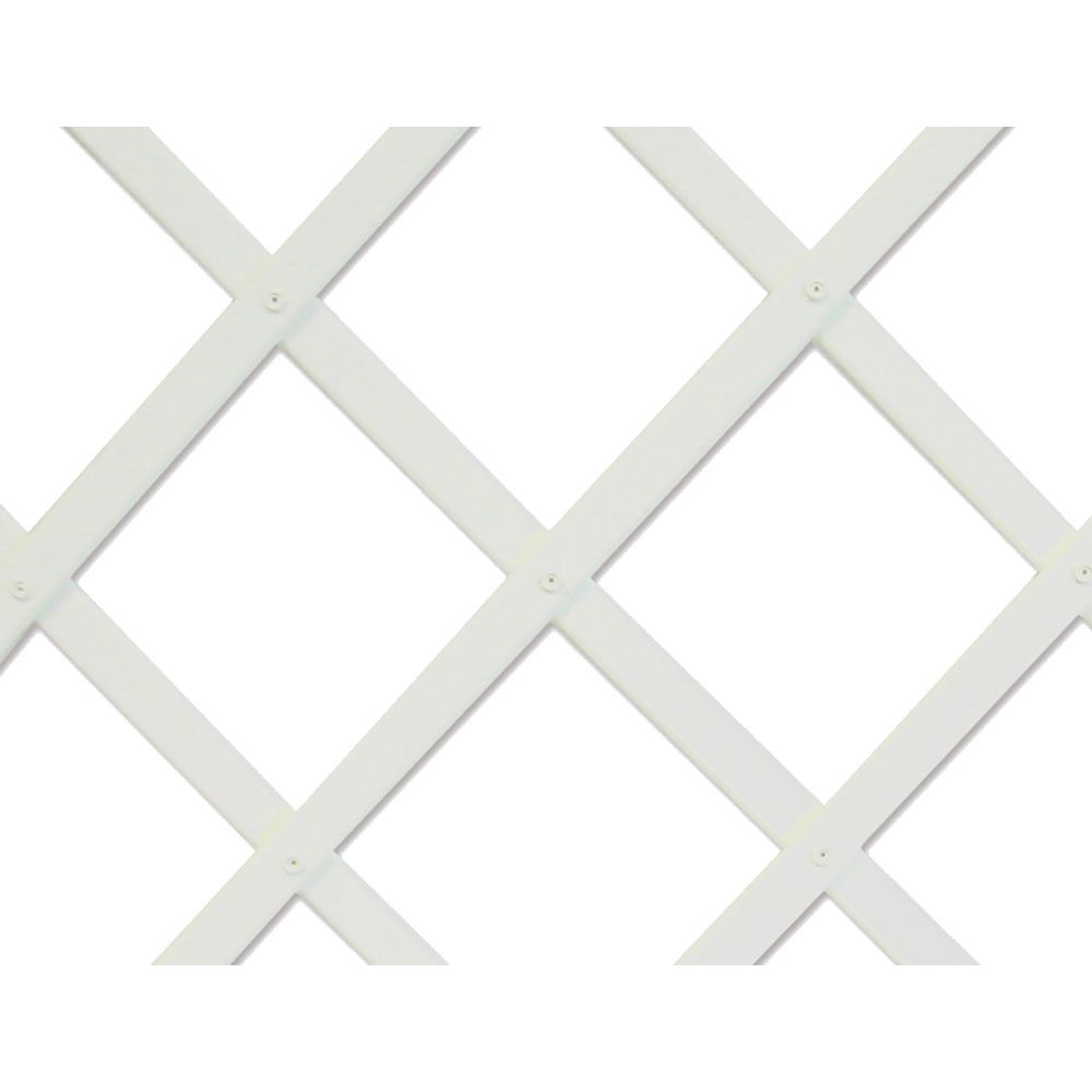 Grade plástica, perfil ripado, 22 x 6 mm, branca, 0,5 x 1,5 m