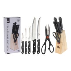 EXCELLENT HOUSEWARE Conjunto de facas 5 peças + 1 tesoura de cozinha + tacoma