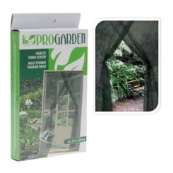 Cortina mosquiteira com fecho de velcro, preta, 150 x 220 cm, 2 peças de 75 x 220 cm
