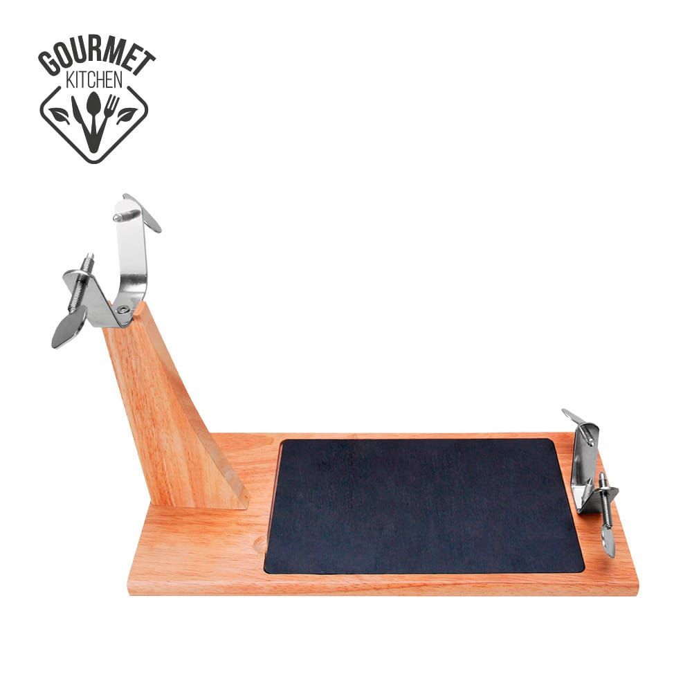 Madeira de borracha suporte de presunto TOP line com base ceramica 43,8 x 19,5 x 30,5 cm