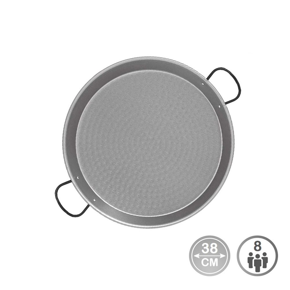 Frigideira paelha tradicional de aço polido Ø38cm (para 8 pessoas). vaello