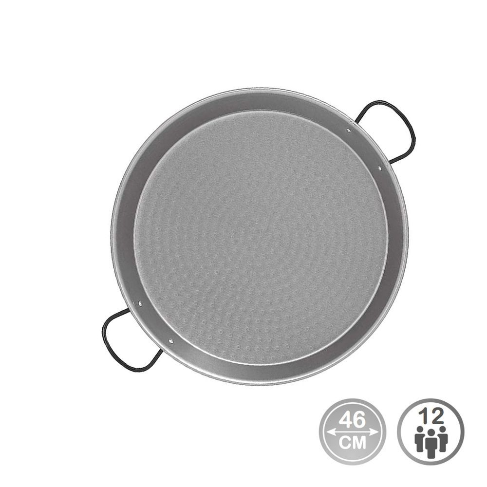Panela de paella tradicional em aço polido ø46 cm (12 pessoas)