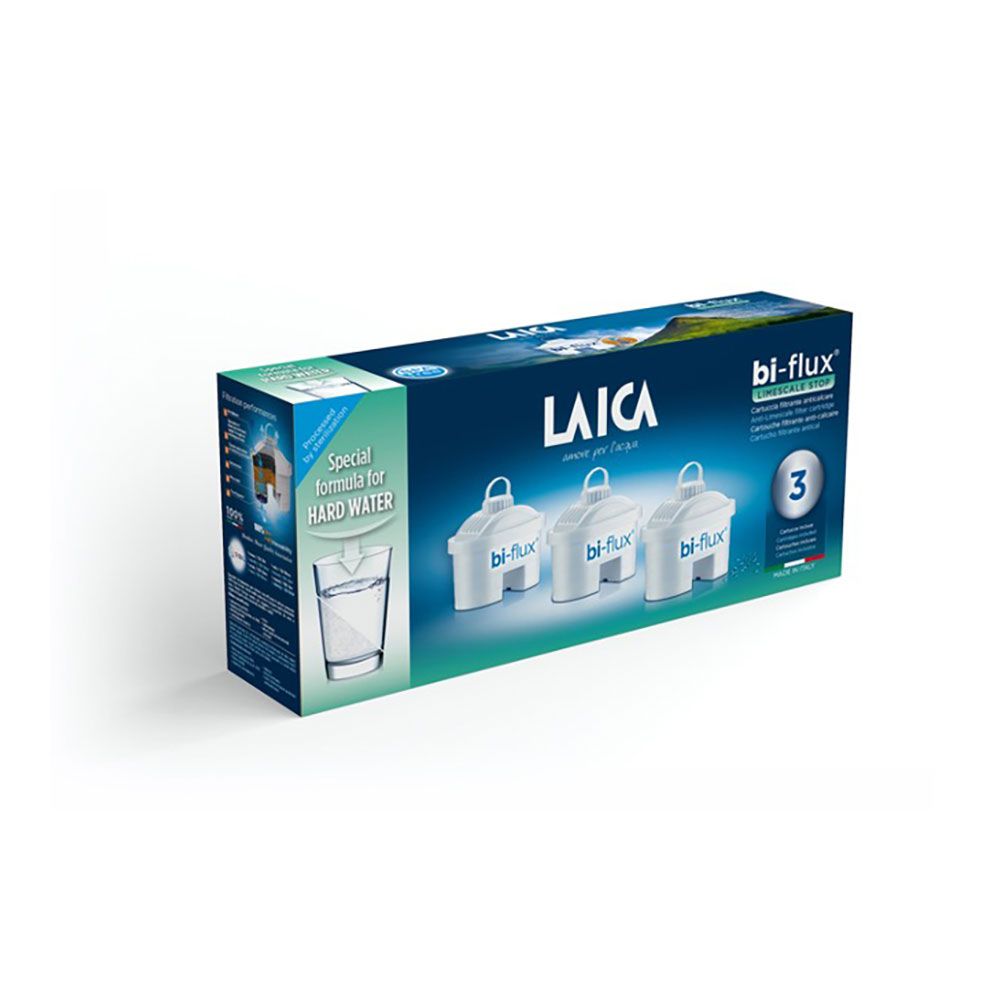 Pack de 3 filtros bi-flux para águas com excesso de calcário laica