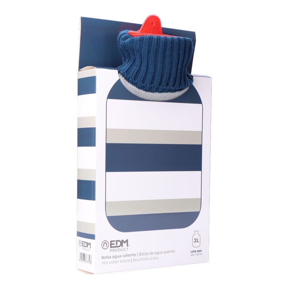 Botija de água quente 2 L modelo riscas azuis - Image 3