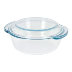 Assadeira de vidro redonda com tampa 1,5L Ø23,4 x 20,7 x10cm