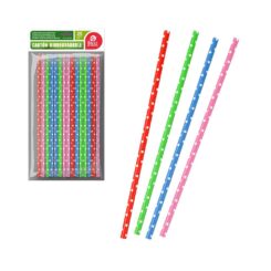 Canudos de papelão com bolinhas, cores sortidas, 25 UDS
