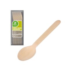 Colher de PAU de 16 cm, pacote com 12 UDS