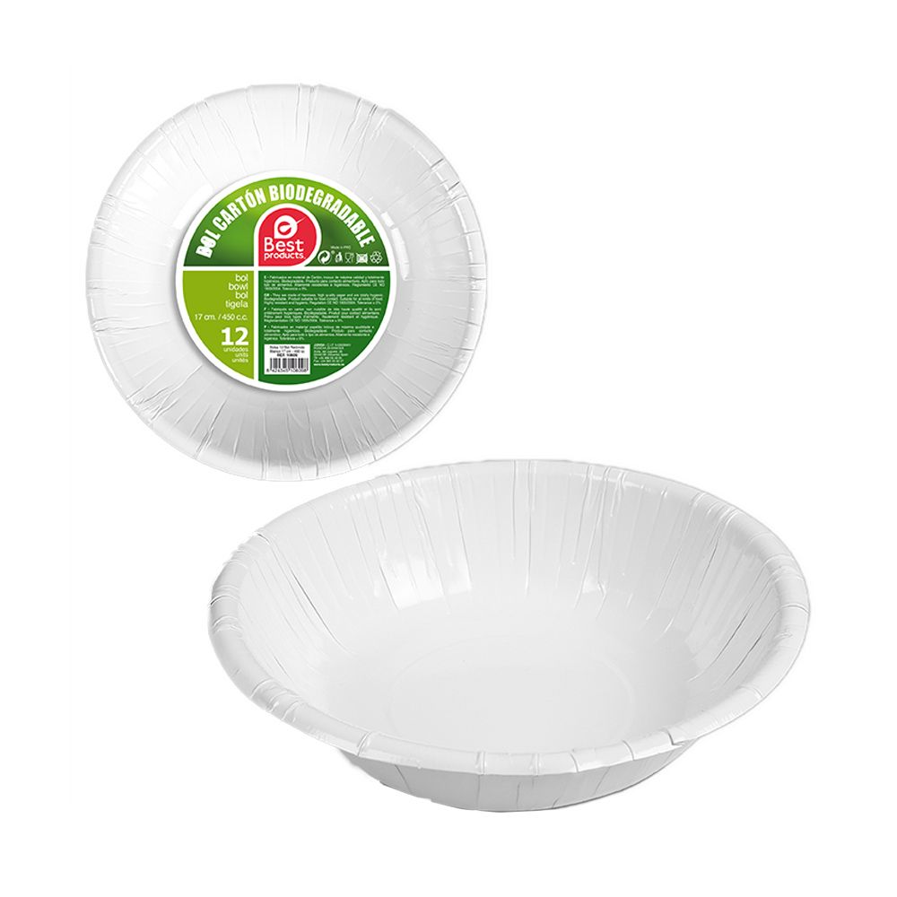 Sacos de papelão branco Ø17 cm, 12 UDS