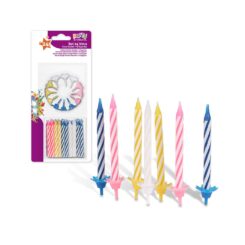 24 velas + 12 castiçais, cores sortidas