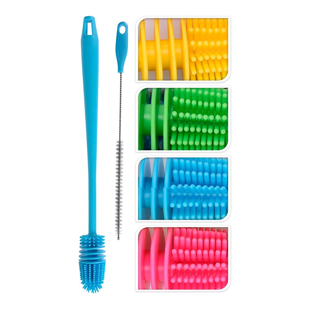 Conjunto de 2 escovinhas limpa garrafas cores variadas cores / modelos diversos