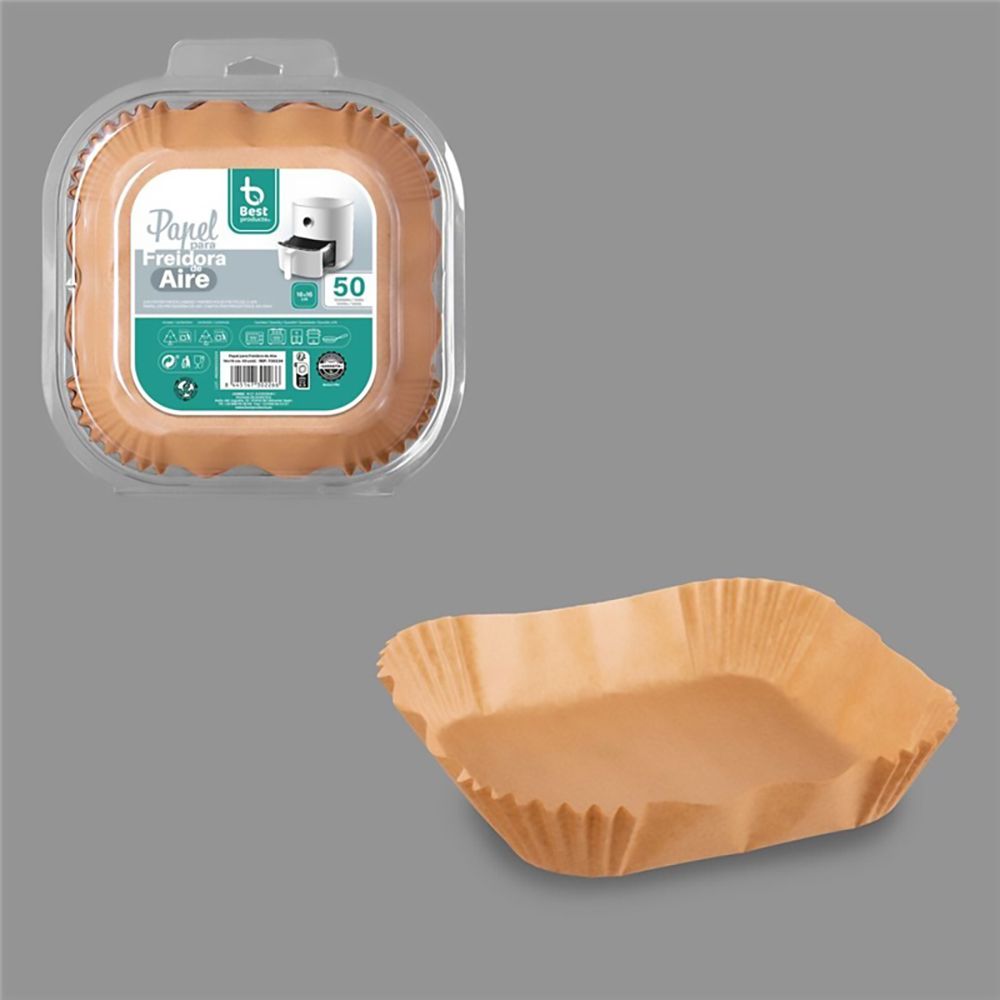 Papel quadrado para fritadeira de AR 16x16x4,5cm 730226 best products