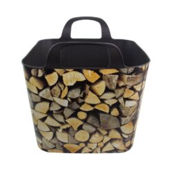 Cesto flexível para lenha modelo troncos 40 x 40 x 31 cm