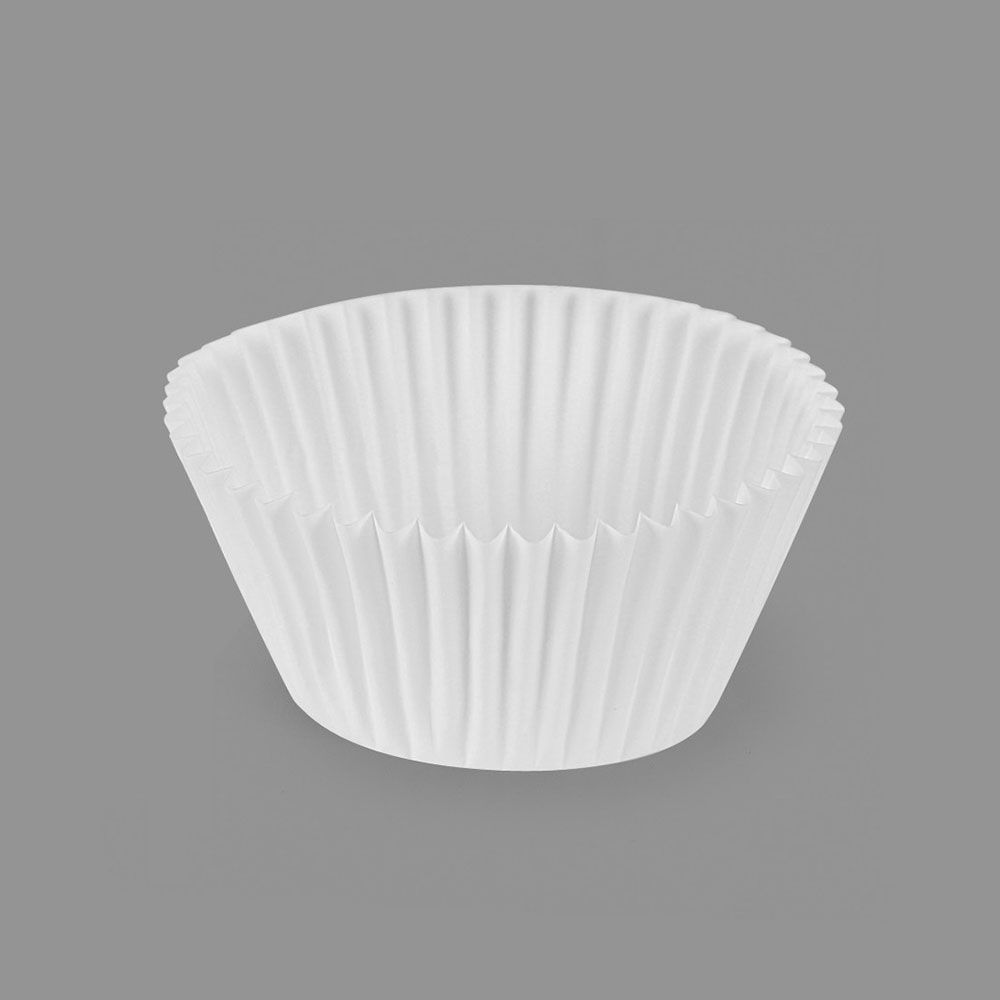 Formas de papel branco para cupcakes, Ø4,8 x 3,4 cm, blister 60 UDS