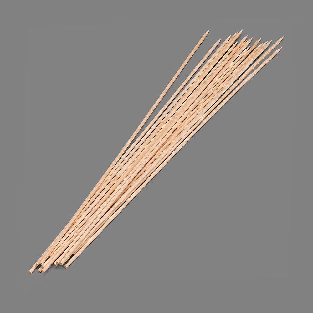 Espetos de madeira higiênicos, 2 x 300 mm, blister 100 UTS