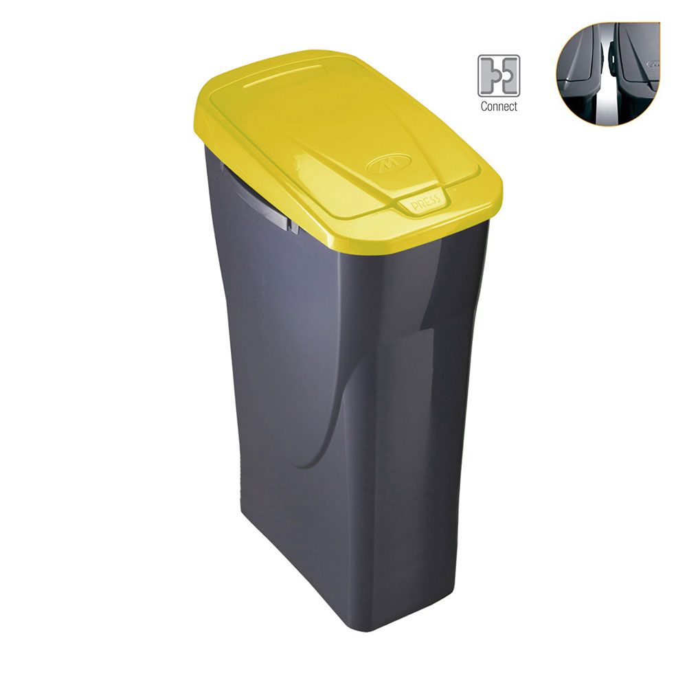 Ecobin com tampa de COR amarelo 21,5 x 36 x 51 cm 25 l