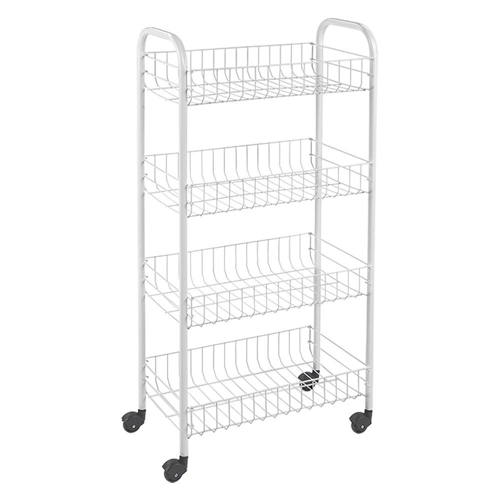 Carrinho multiusos com 4 cestos, branco, 41 x 23 x 84 cm