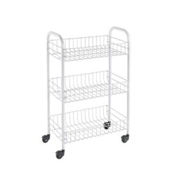 Carrinho multiusos com 3 cestos, branco, 41 x 23 x 63 cm