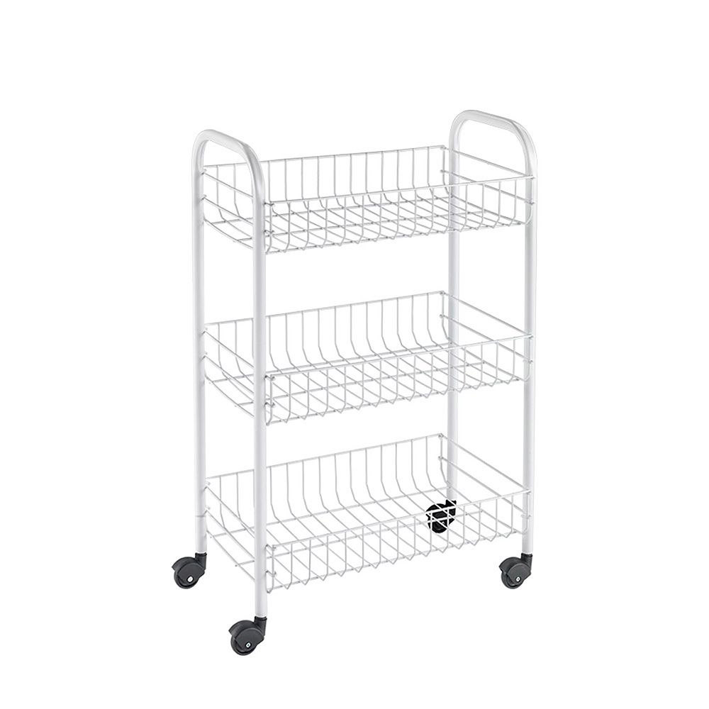 Carrinho multiusos com 3 cestos, branco, 41 x 23 x 63 cm