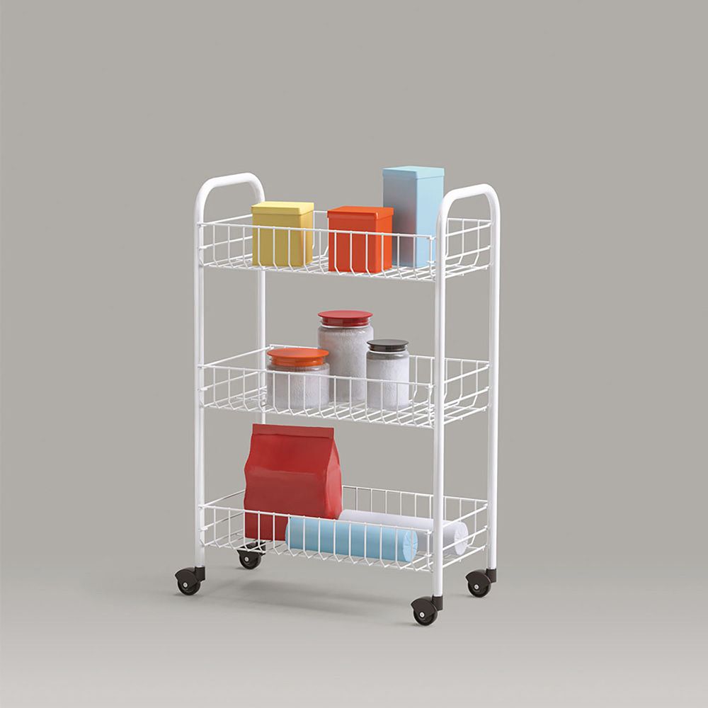 Carrinho multiusos com 3 cestos, branco, 41 x 23 x 63 cm - Image 3