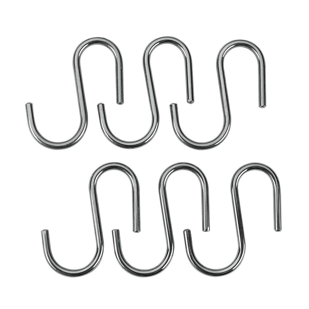 Ganchos lonardo "s" cromados 6,5 cm, 6 peças