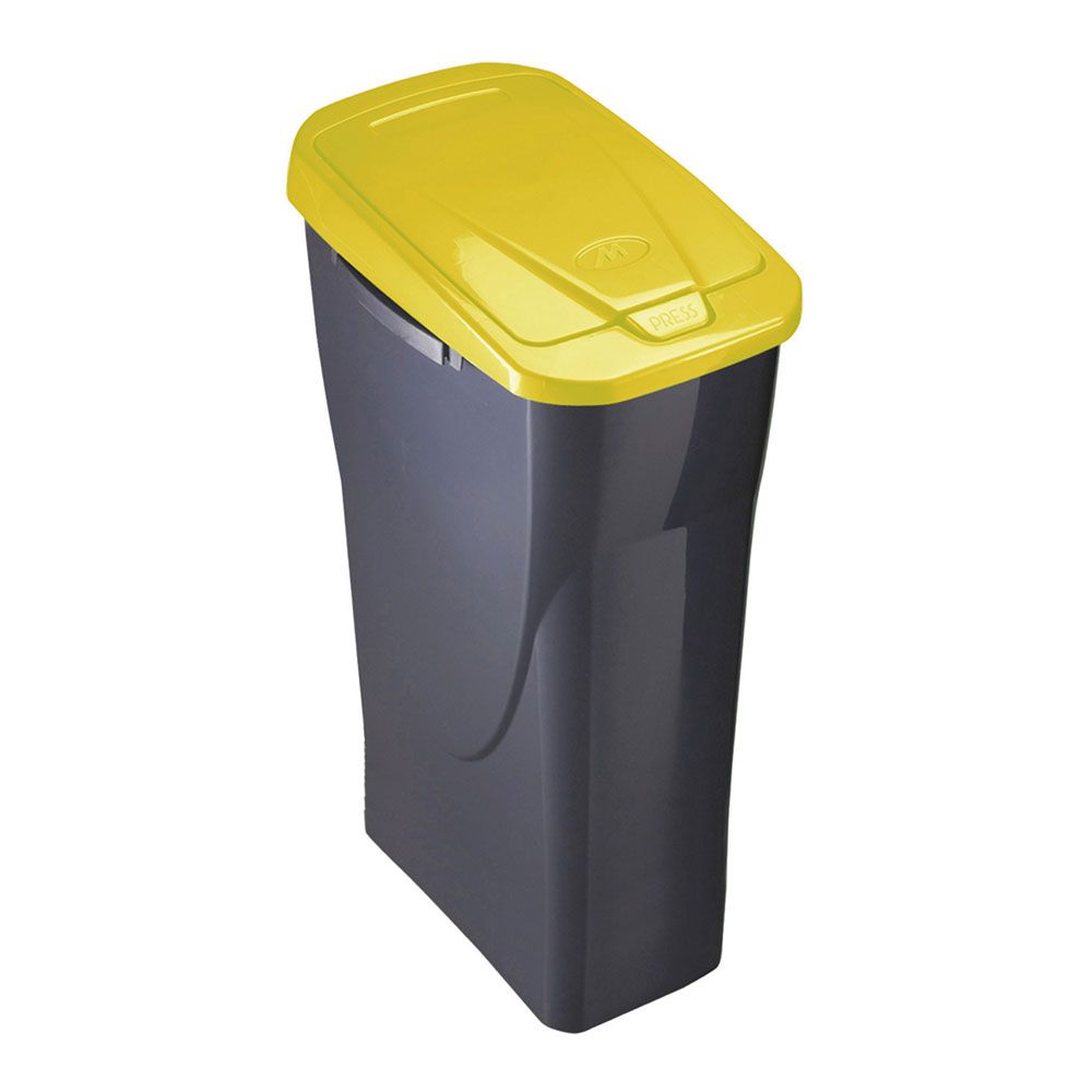 Balde de 15 litros ecobin com tampa preta/amarela 20 x 31 x 42 cm 15 l