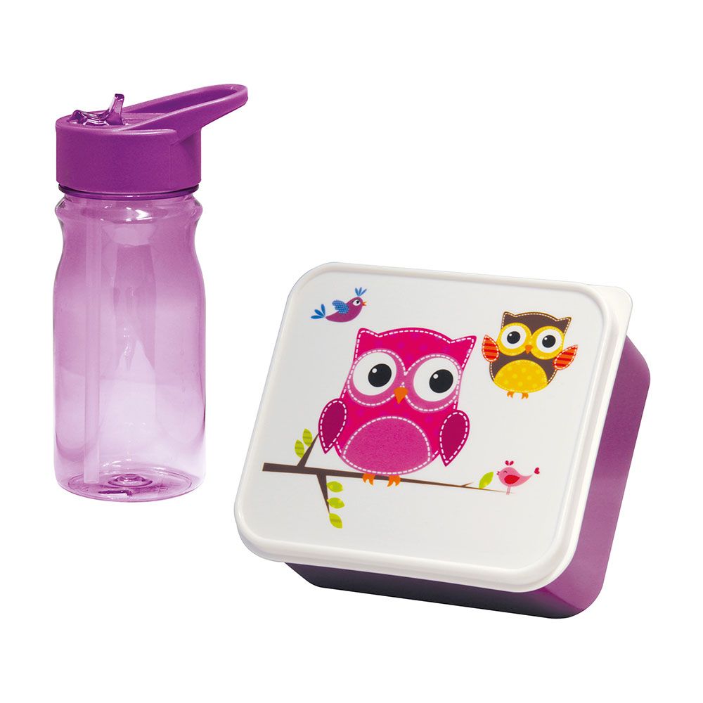 Lancheira infantil com cantil coruja 0,85 L / 0,5 L