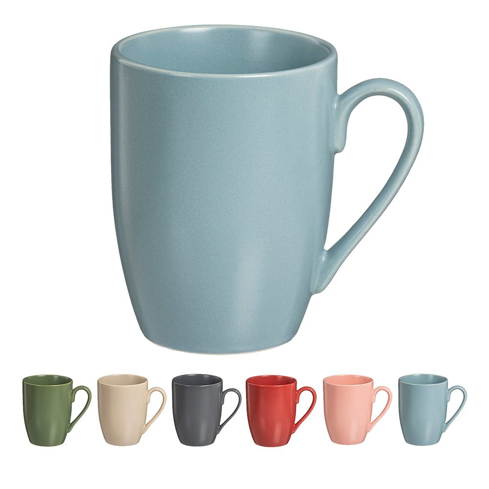 Xícaras de café de porcelana fosca, cores sortidas, 350 ml, 6 UDS
