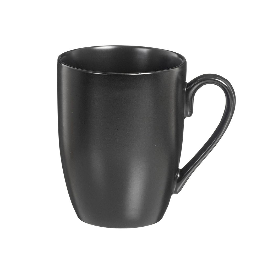 Xícaras de porcelana preta fosca, 350 ml, 6 UDS